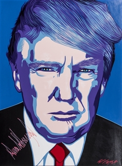 Donald Trump Autographed 36x48 President Trump Stretched Canvas Giglee by Artist Billy Lopa (JSA)